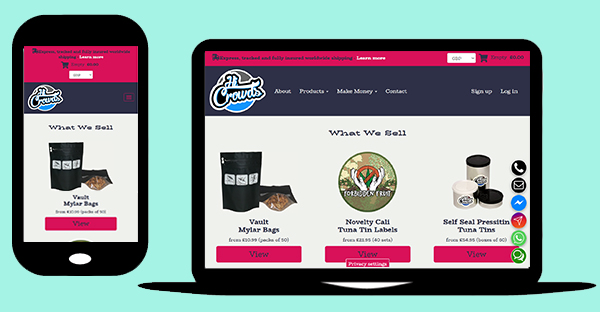 Drupal 7 mobile website - HiCrowds Packaging Company