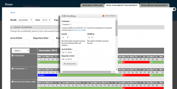 Drupal 7 Rooms Demo Admin Viewing A Booking For A Unit