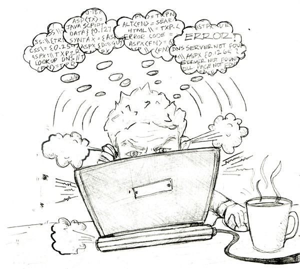 Caricature of Drupal web developer Guy Doughty