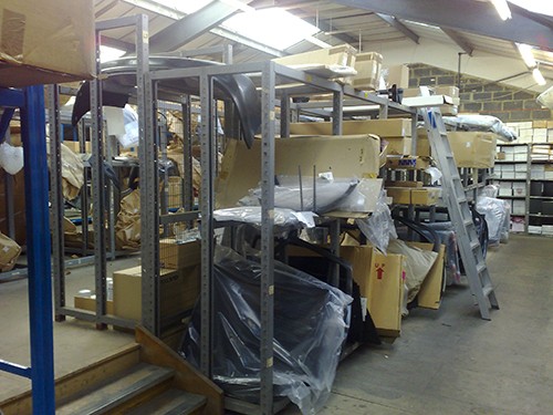 The main dealers stock room of car parts (taken by Guy Doughty)